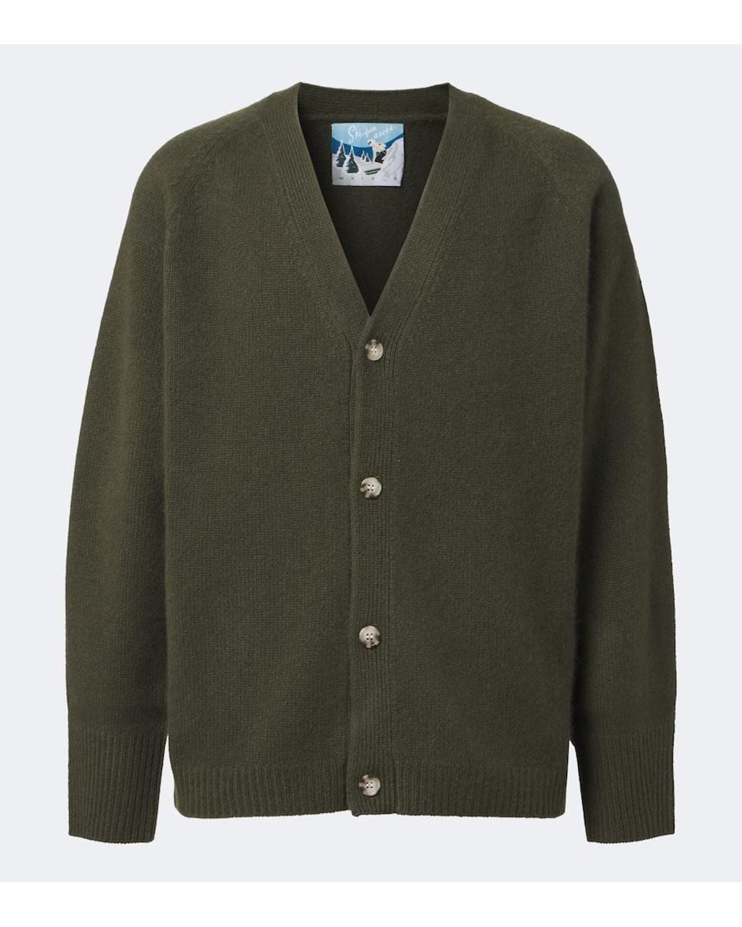 arch4 Green Mr Sage Cashmere Cardigan for men