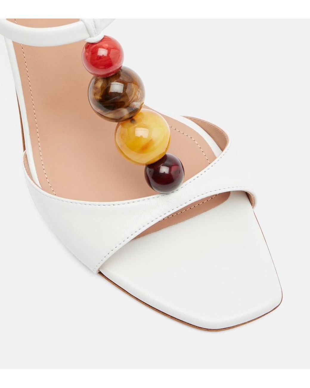 Malone Souliers Brown Lena Embellished Leather Mules
