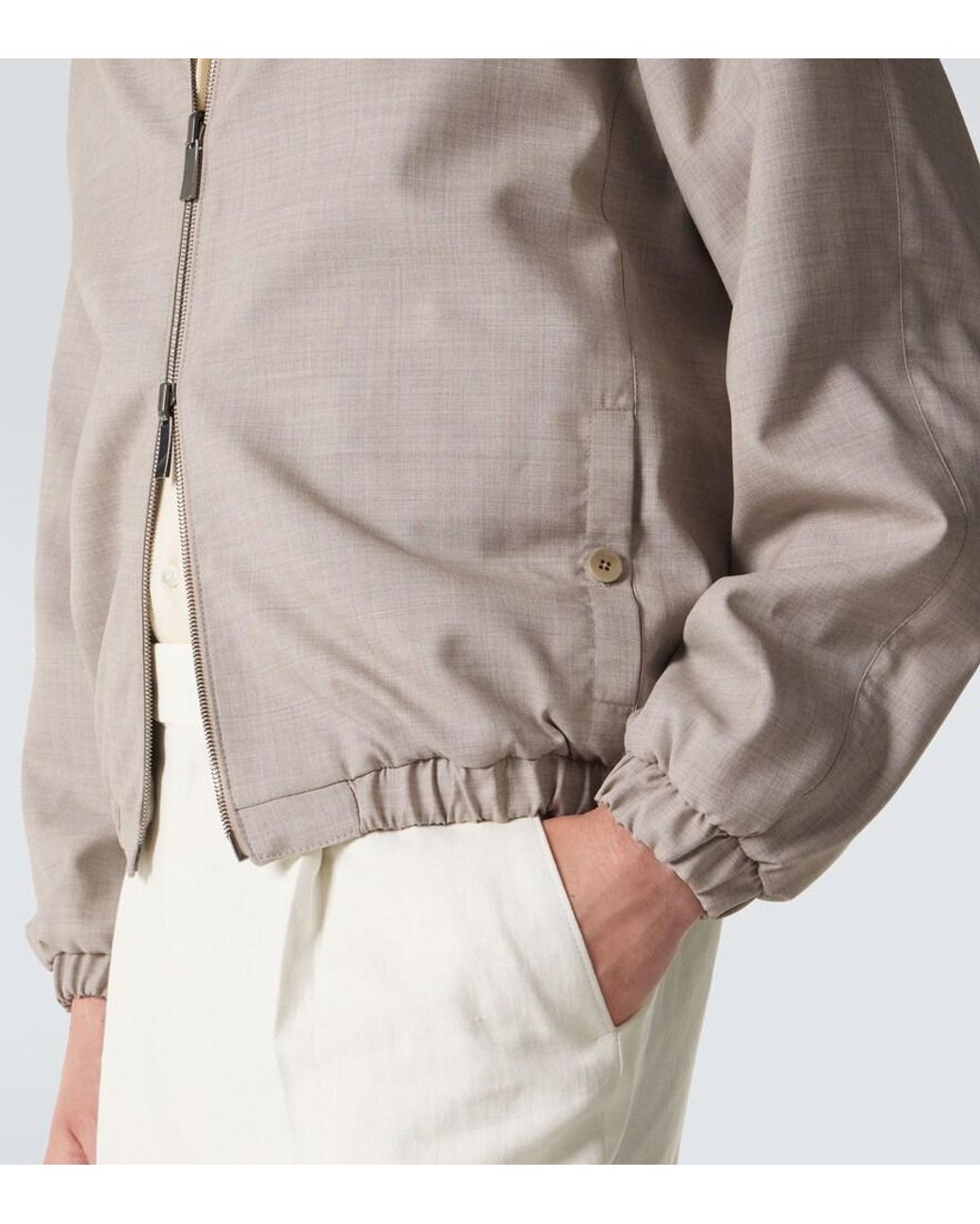 STÒFFA Gray Reversible Wool And Linen Blouson Jacket for men