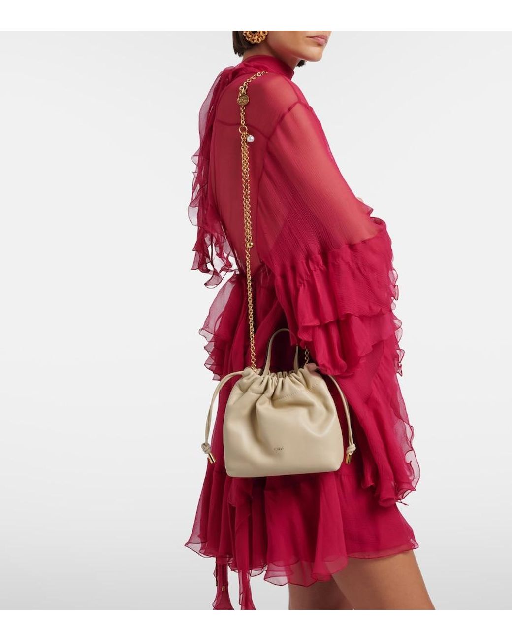 Chloé Metallic Icons Mini Leather Bucket Bag