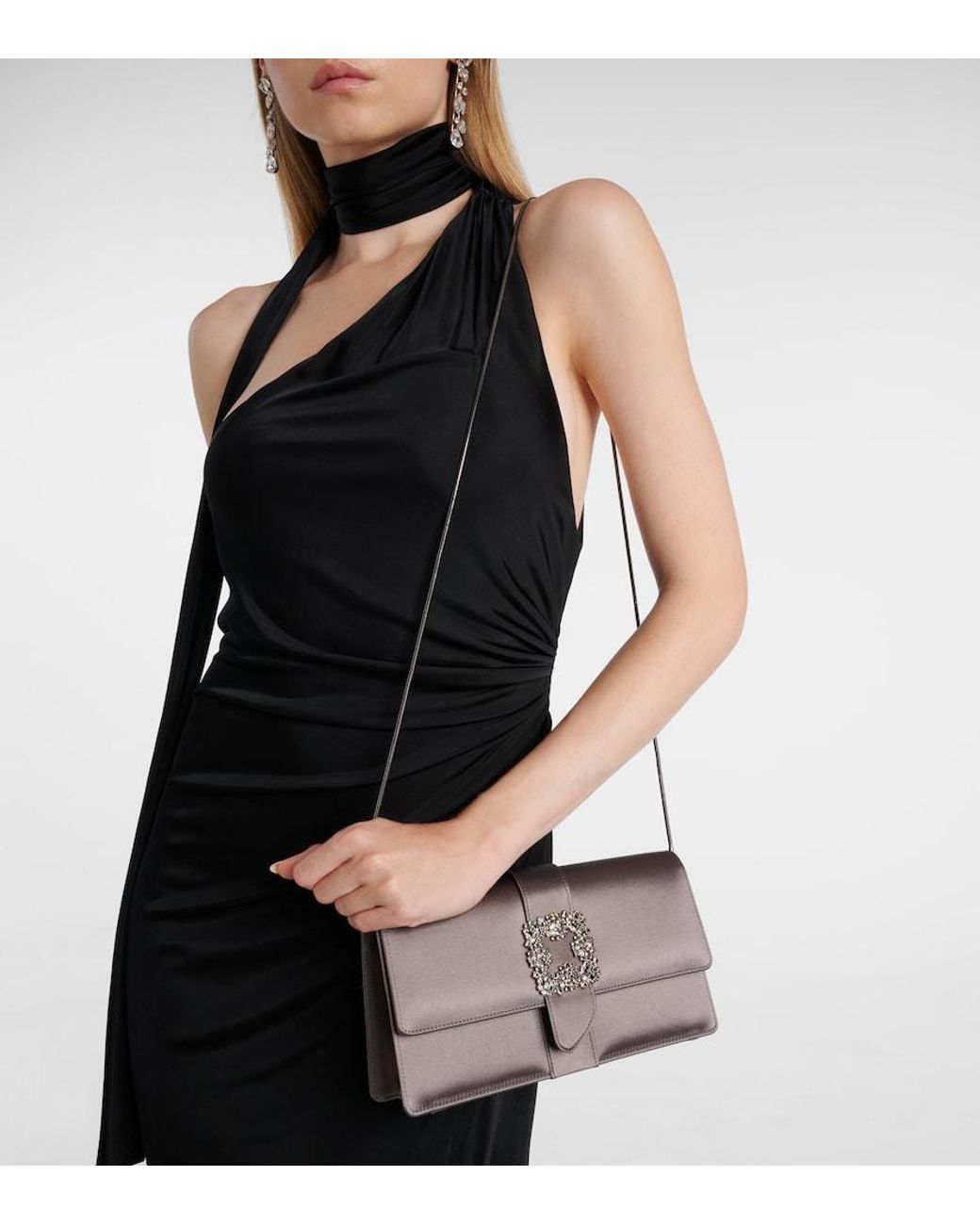 Clutch Capri di Manolo Blahnik in Gray