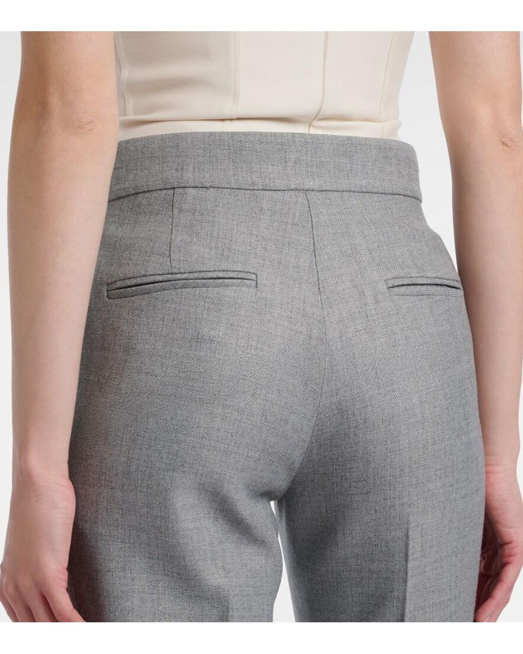Alex Perry Gray Mid-Rise Straight Pants