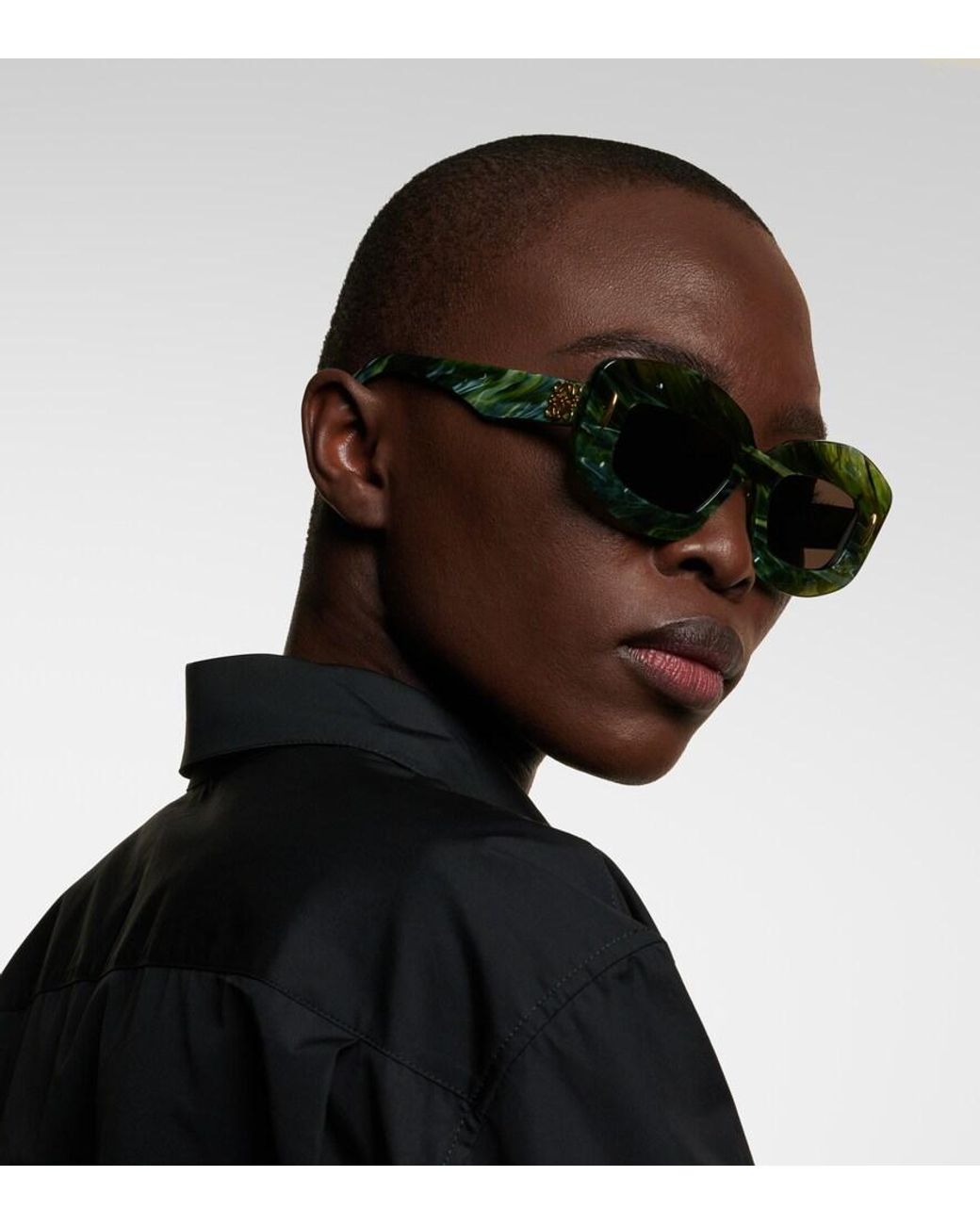Loewe Green Screen Rectangular Sunglasses