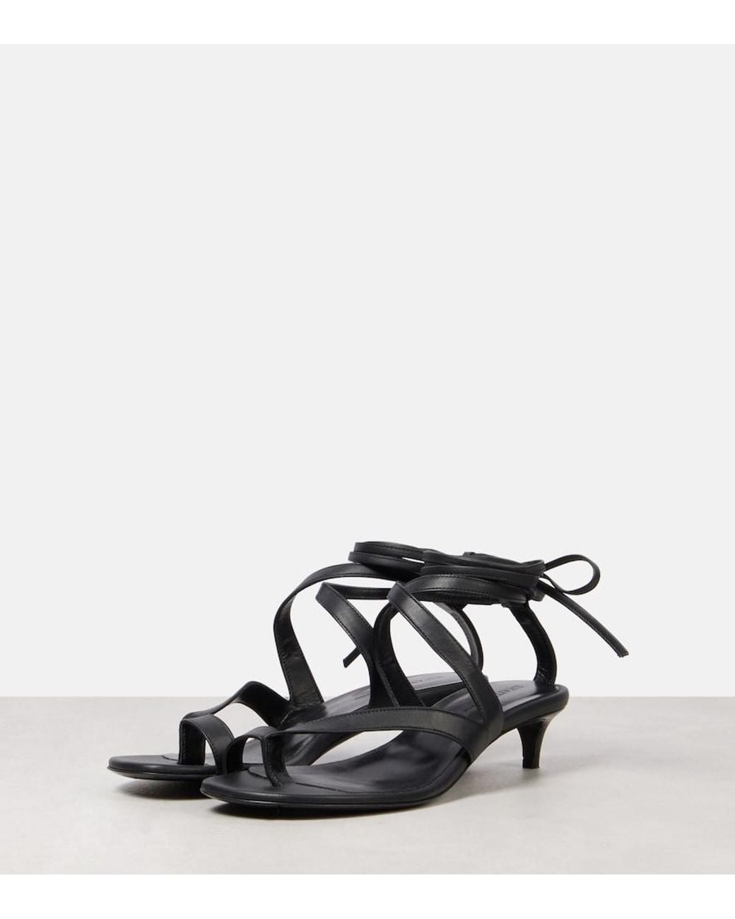 Khaite Black Aimee 35 Leather Sandals