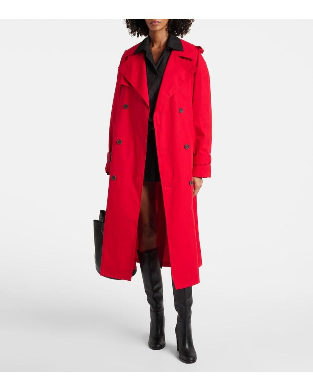 Wardrobe NYC Red Cotton Trench Coat