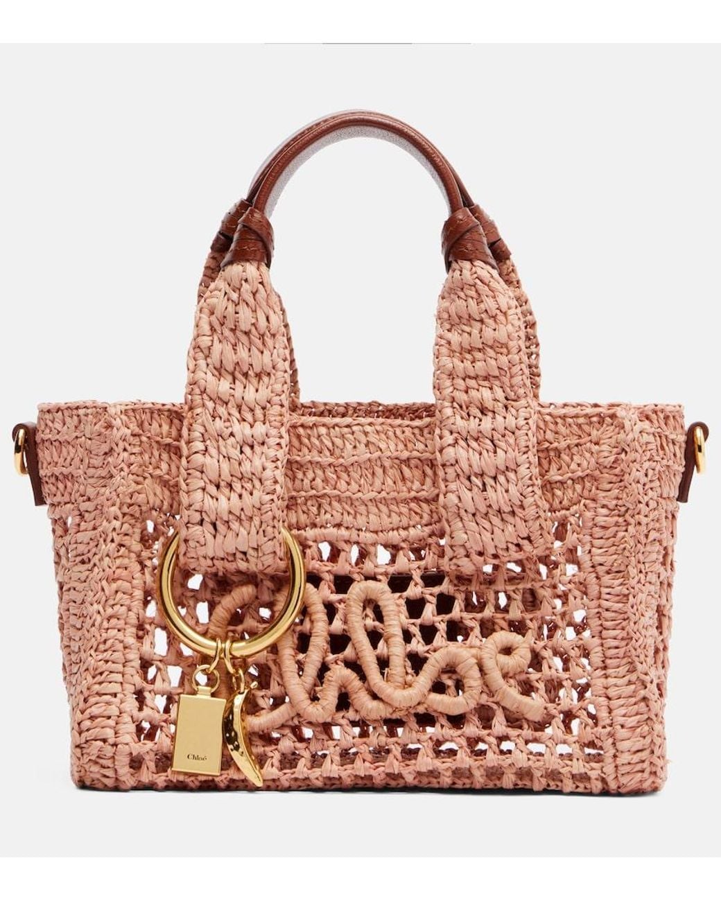 Chloé Brown Summer Banana E/W Mini Top-Handle Bag