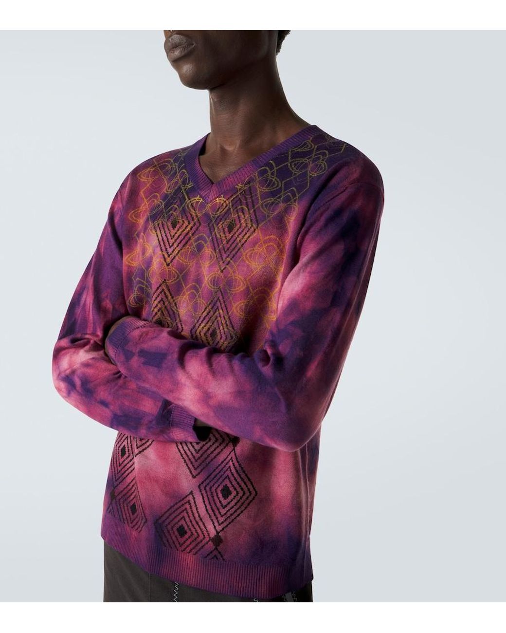 Kiko Kostadinov Purple Hatha Tie-Dye Wool Sweater for men
