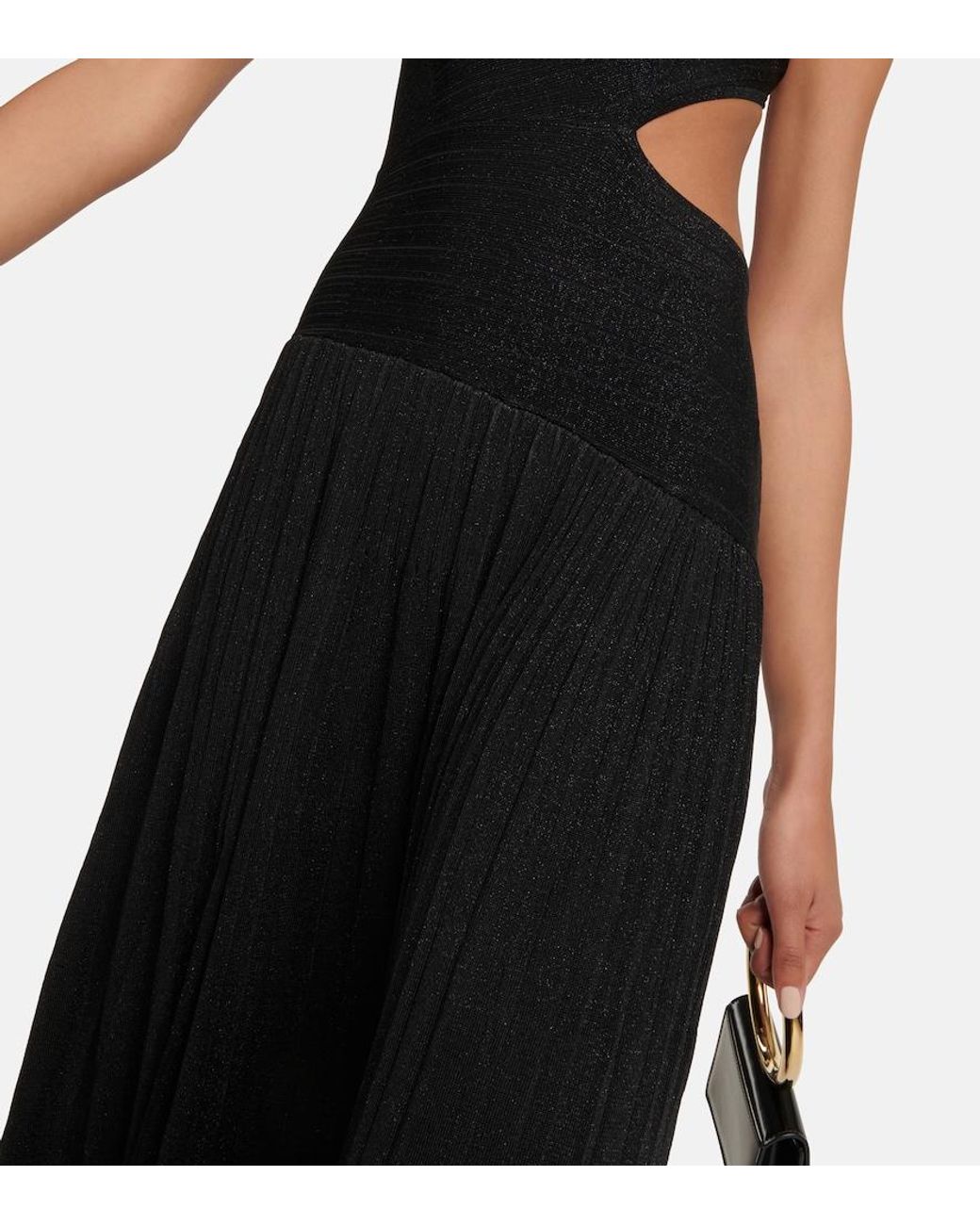 Zimmermann Black One-Shoulder Knit Midi Dress
