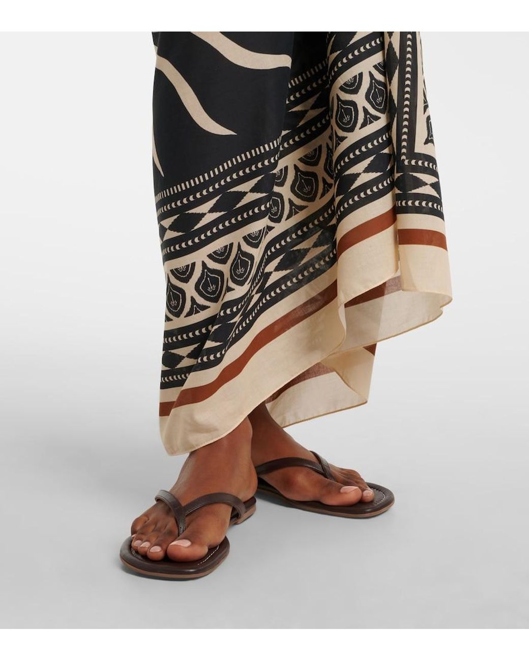 Johanna Ortiz White Printed Cotton Beach Cover-Up