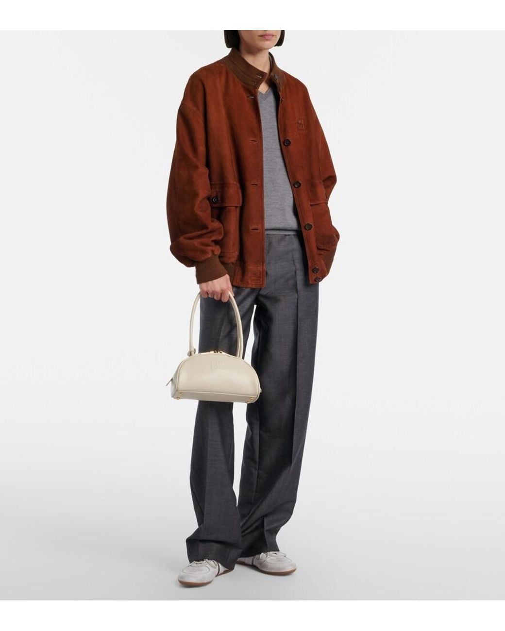 Miu Miu Natural Beau Small Leather Bowling Bag