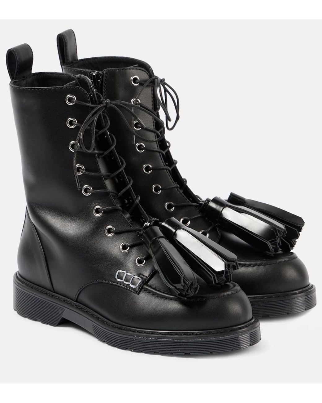 J.W. Anderson Black Leather Combat Boots