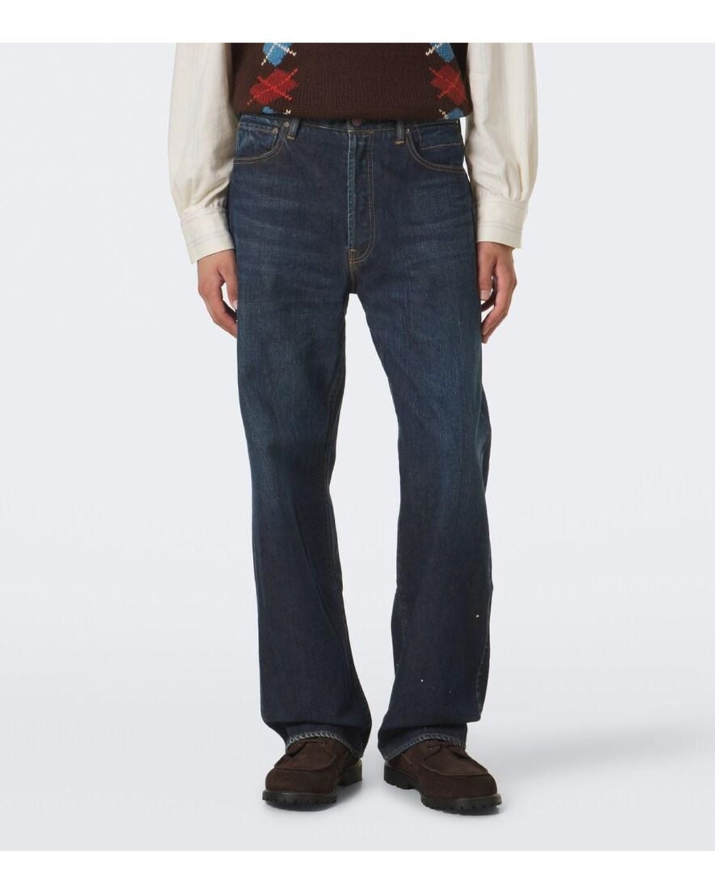Visvim Blue Social Sculpture 01 Faded Wide-Leg Jeans for men