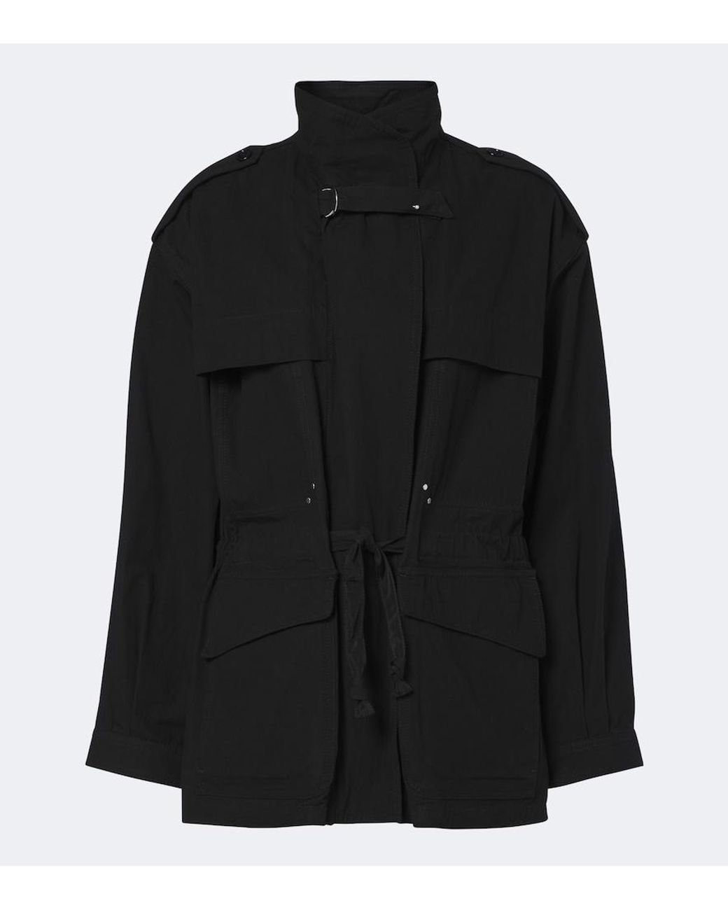 Isabel Marant Black Adelys Cotton-Blend Gabardine Jacket