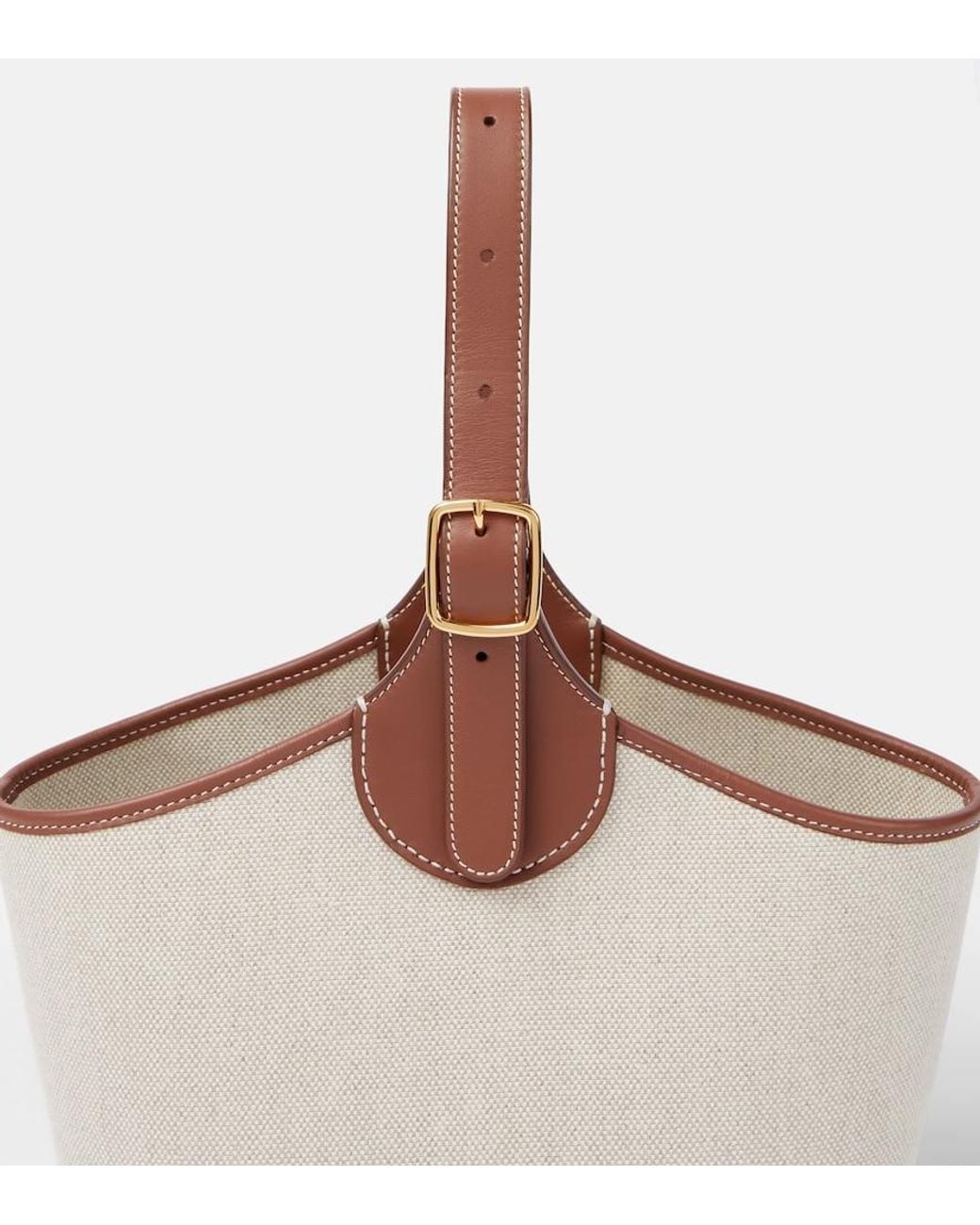 Loro Piana White Bobbin Canvas Tote Bag