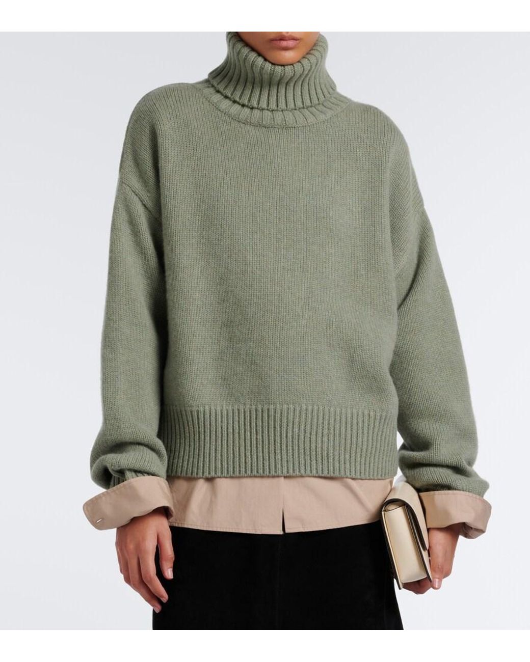 Extreme Cashmere Green N°434 Crop Xtra Cashmere Sweater