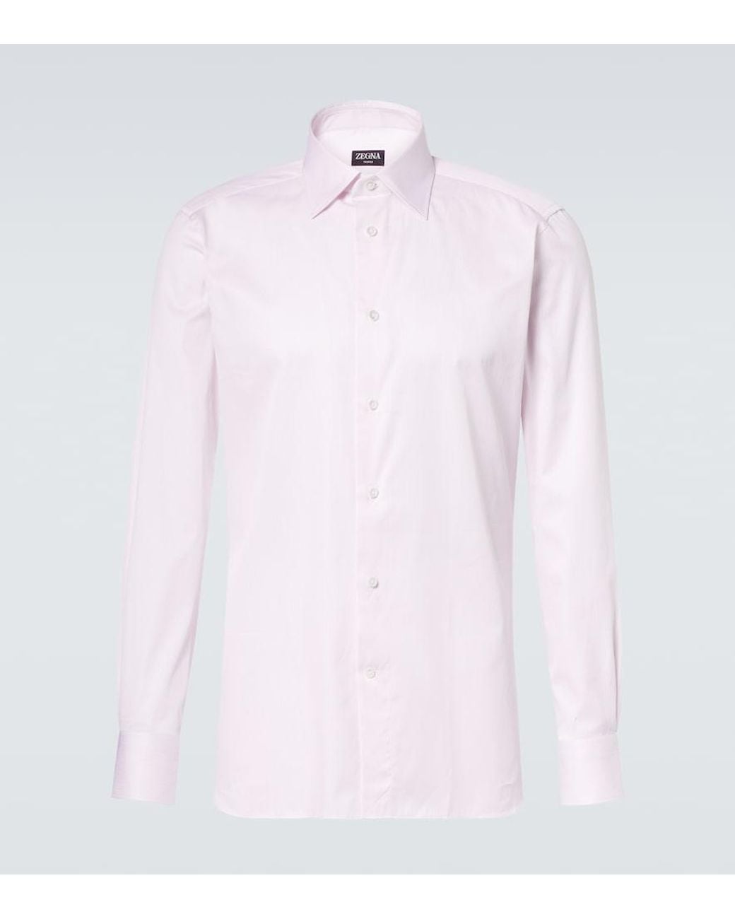 Zegna Pink Trofeo Striped Cotton Shirt for men