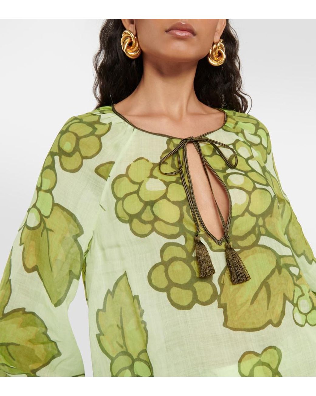 Etro Green Printed Ramie Tunic