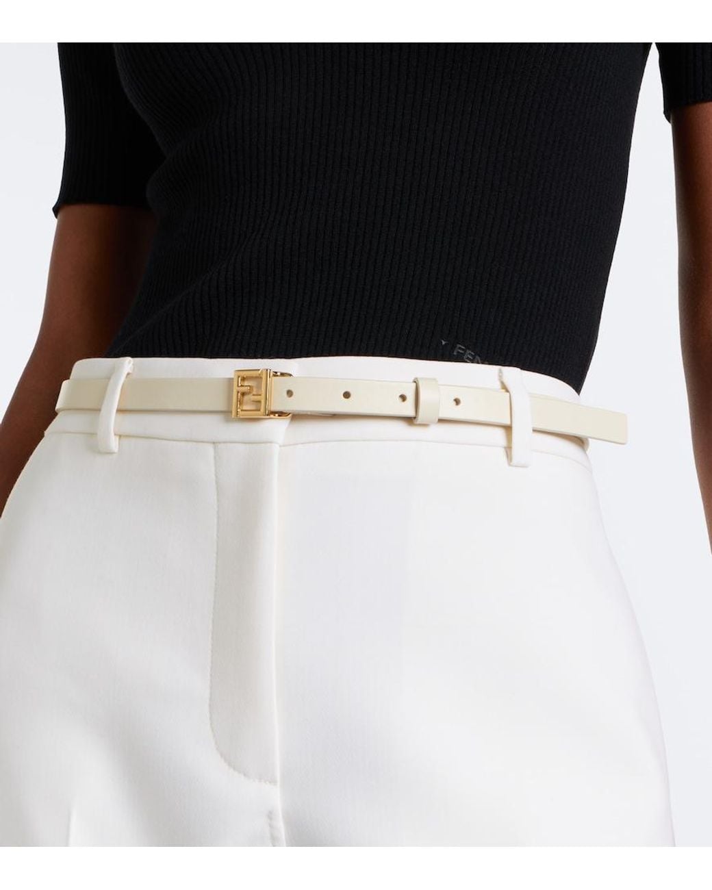 Fendi Natural Ff Leather Belt