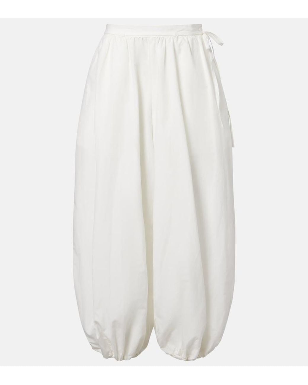 Polo Ralph Lauren White Cotton And Silk Balloon Pants