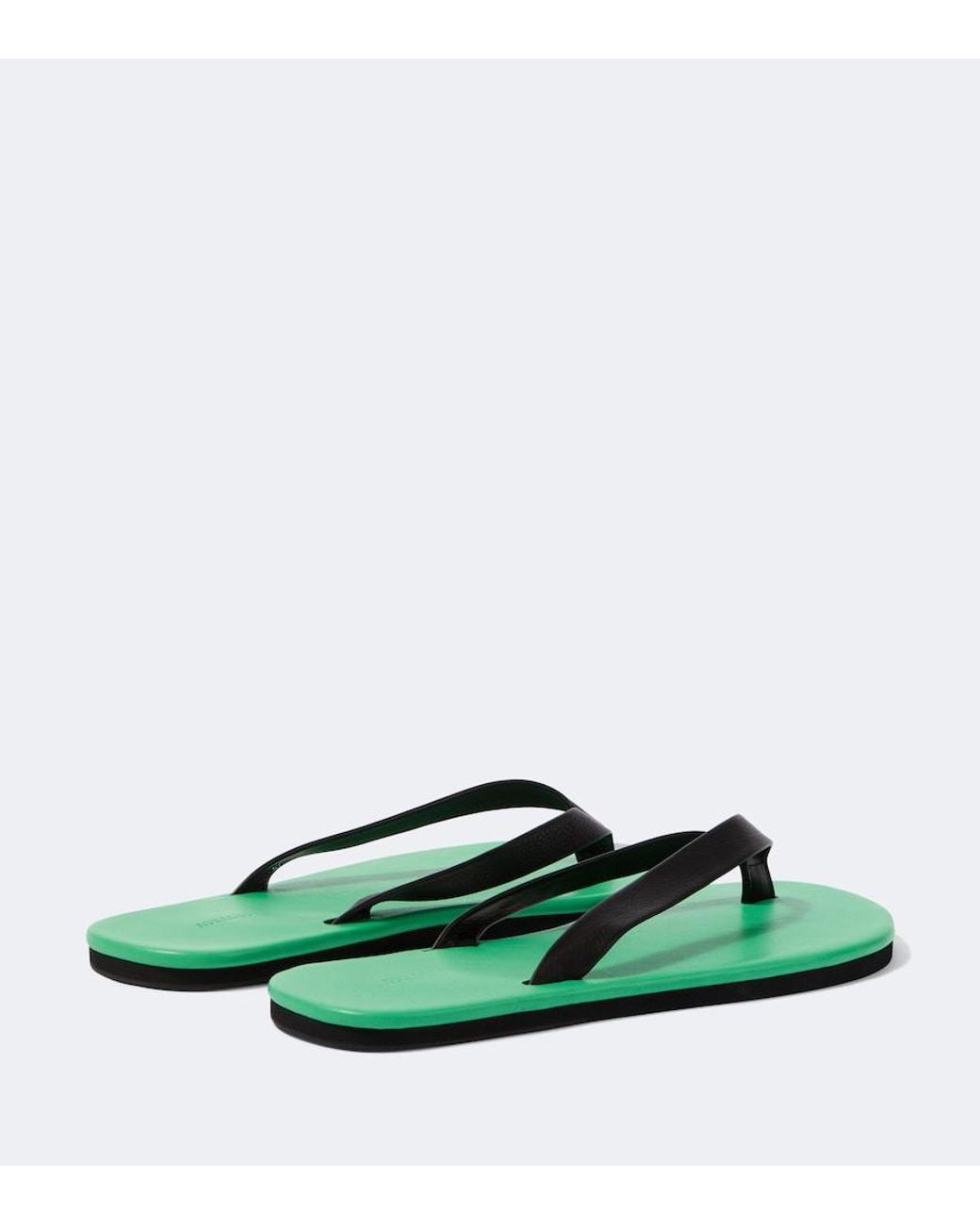 Auralee Green Leather Thong Sandals for men