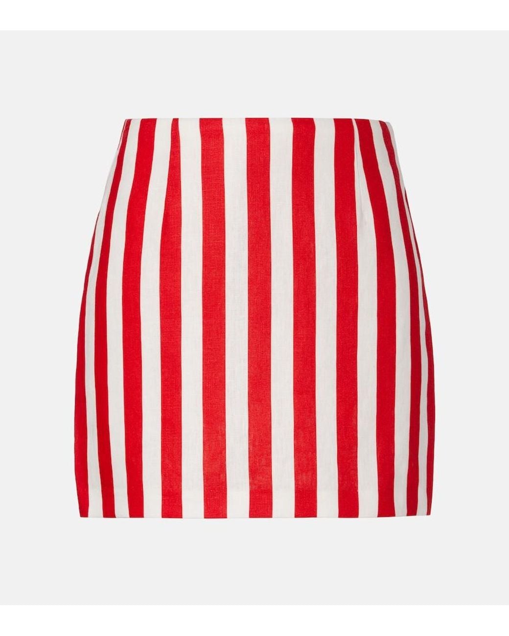 Posse Red Alice Stripped Linen Miniskirt