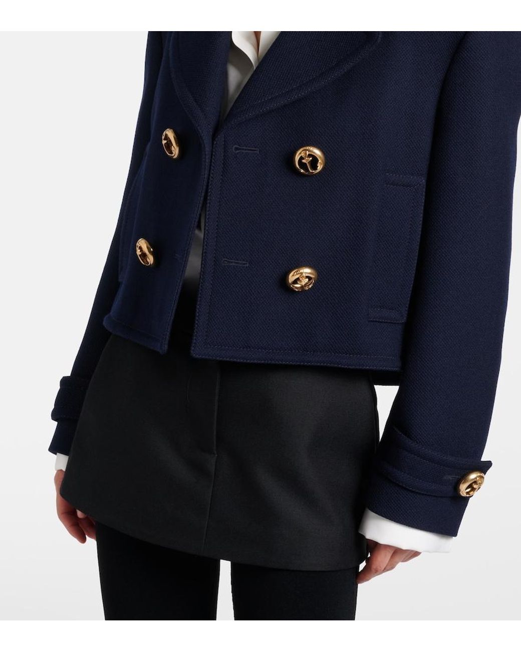 Balenciaga Blue Double-Breasted Wool Jacket