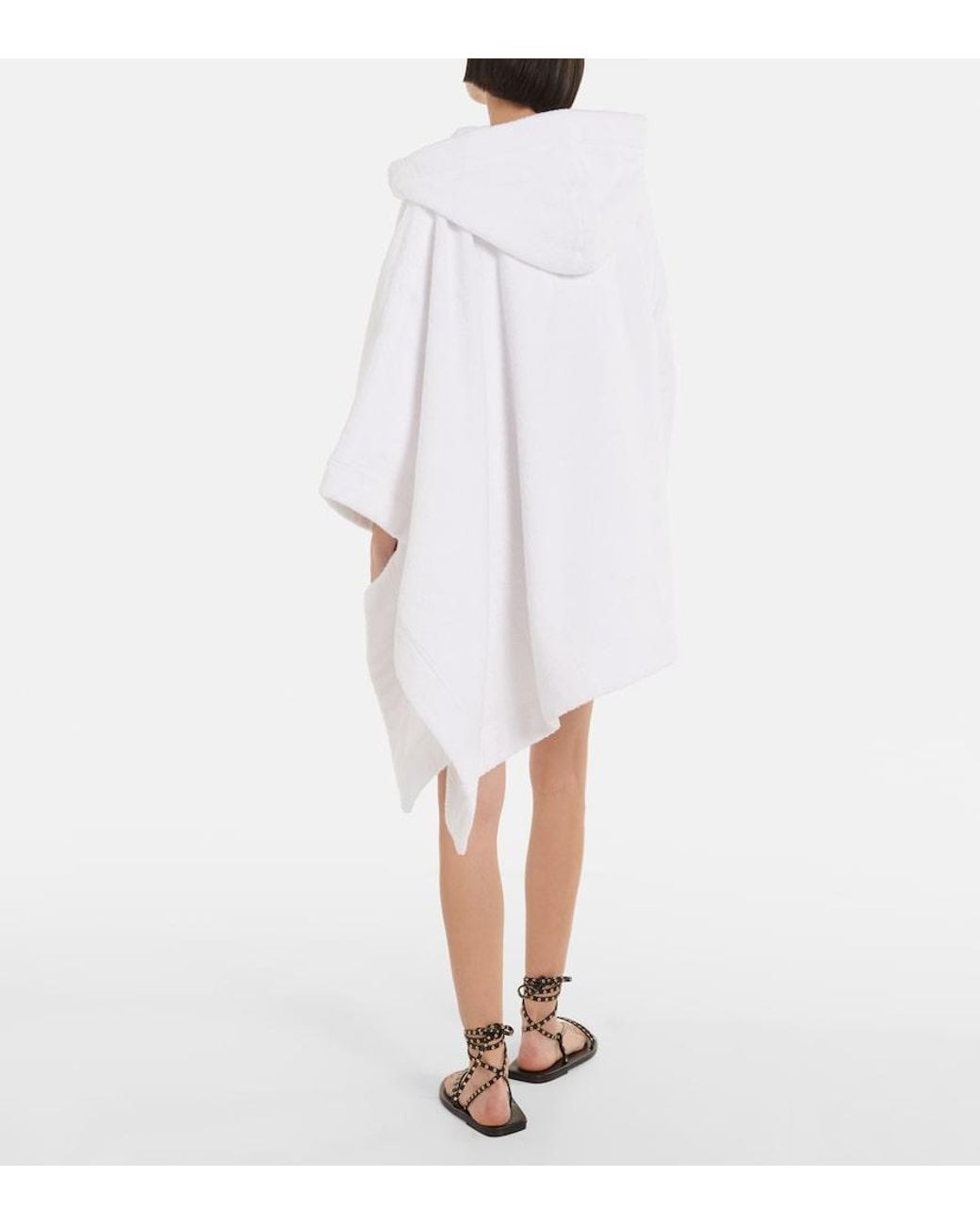 Alaïa White Cropped Cotton Terry Hoodie