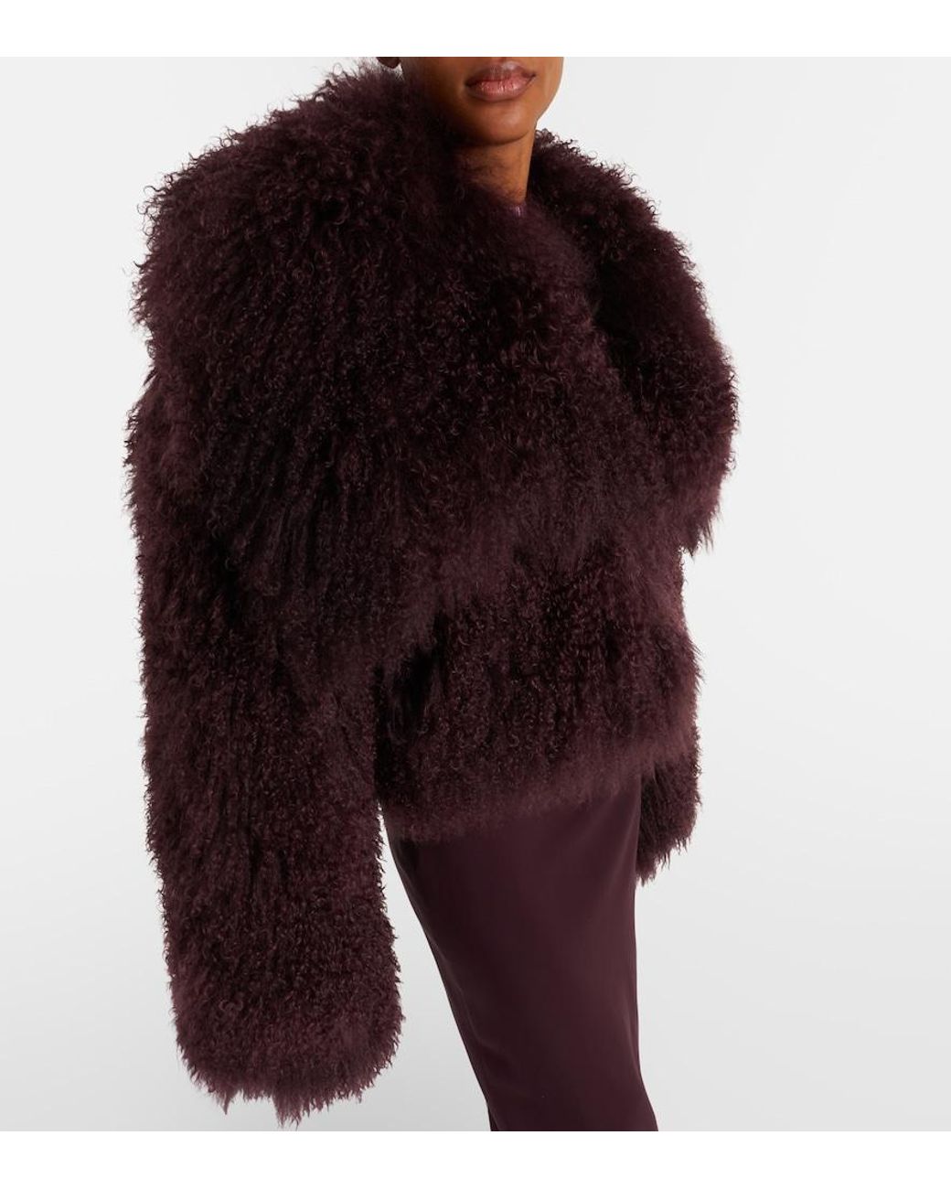 The Attico Purple Shearling Jacket