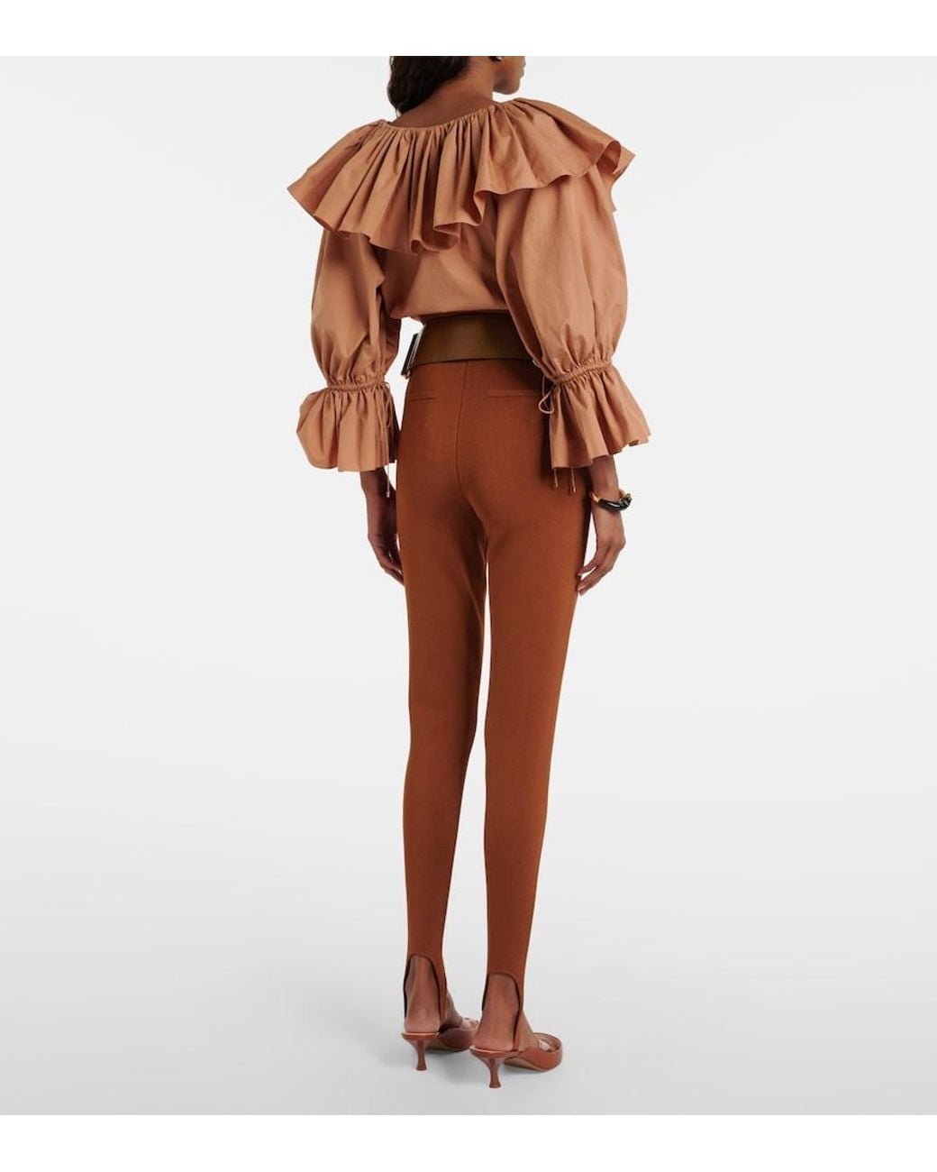 Chloé Brown High-Rise Stirrup Leggings