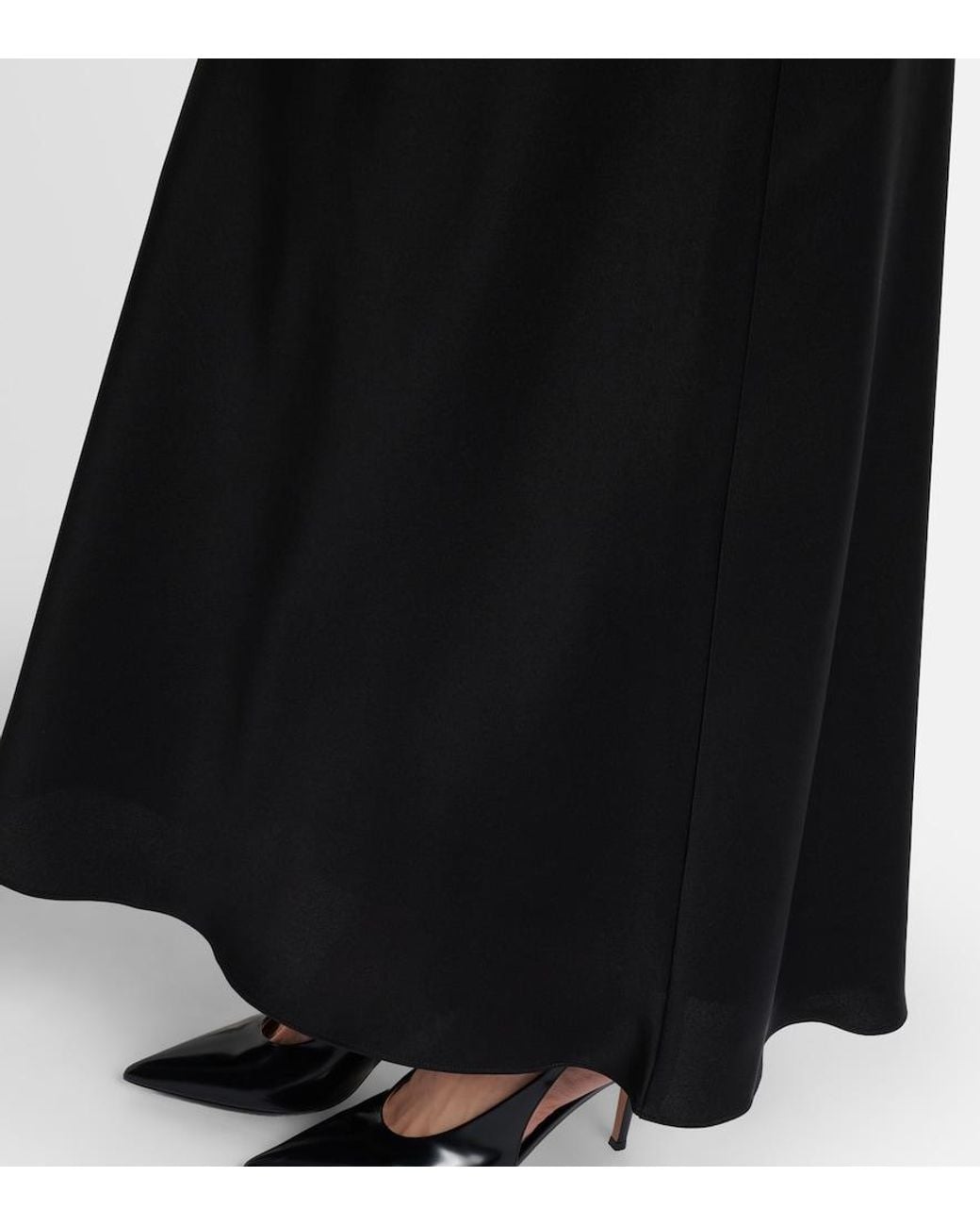 Max Mara Black Draped Satin Gown