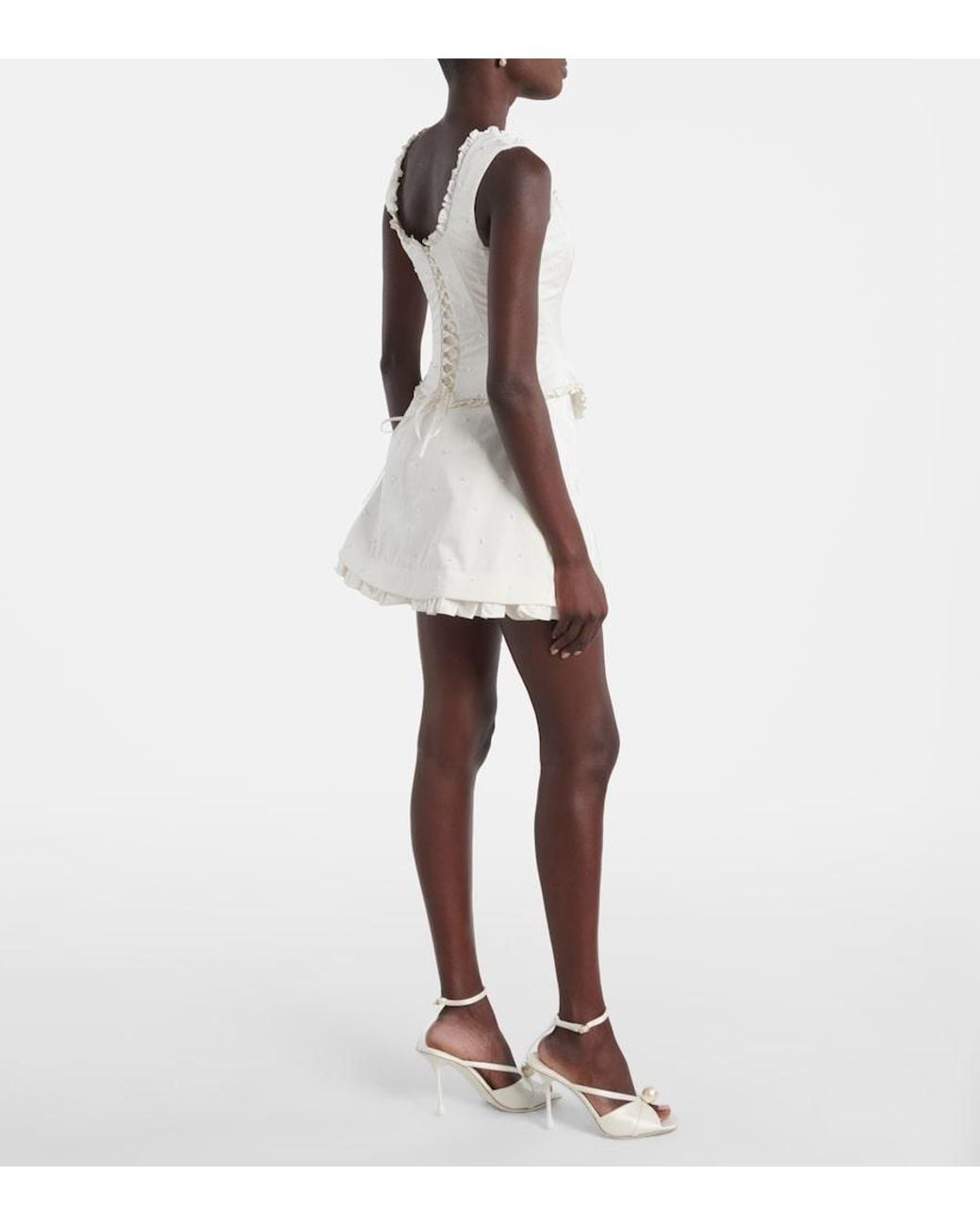Clio Peppiatt White Camelia Embellished Corset