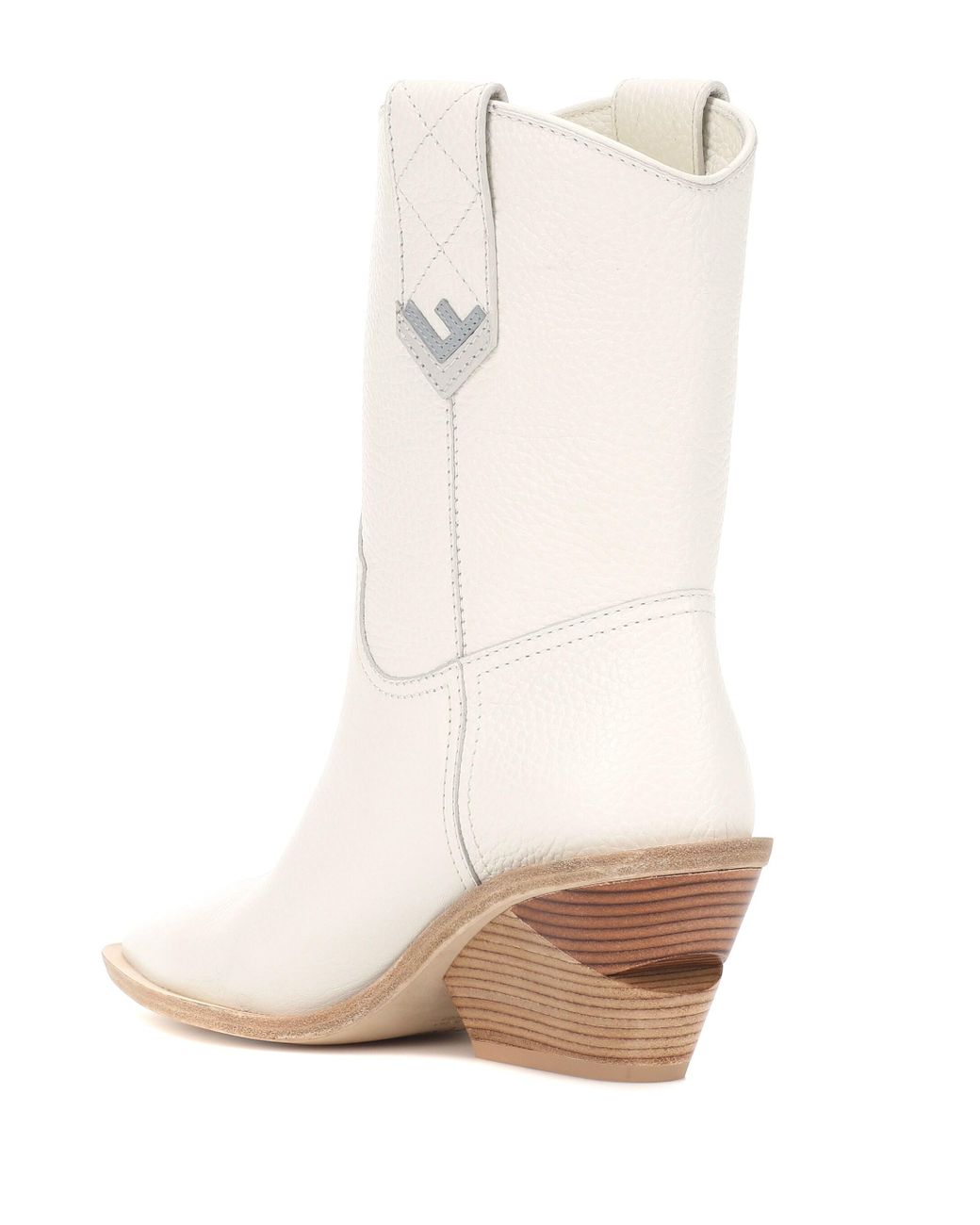 Fendi Leather Cowboy Boots in White | Lyst
