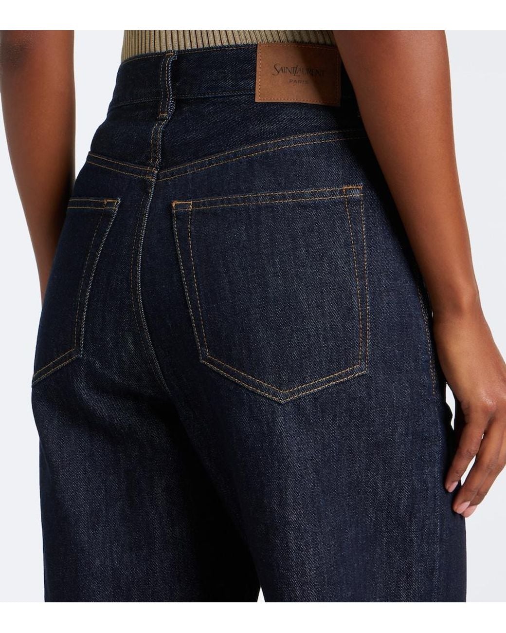 Saint Laurent Blue Wide-Leg Jeans