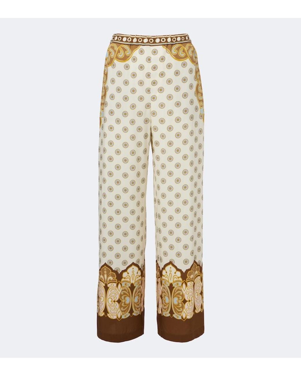 LaDoubleJ Natural Club Printed Wide-Leg Pants