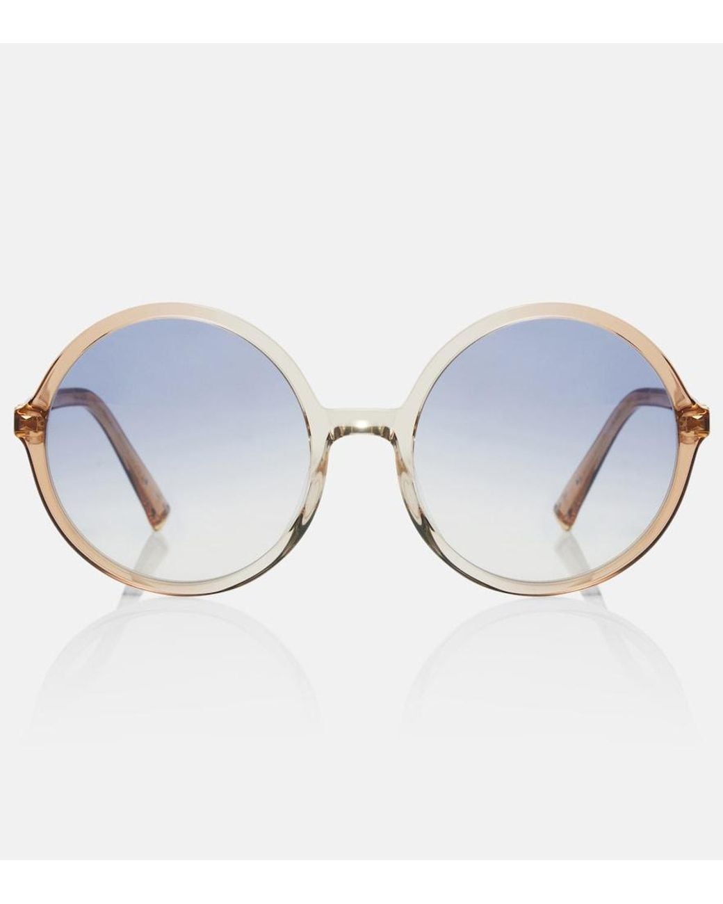 Miu Miu Blue Logo Round Sunglasses