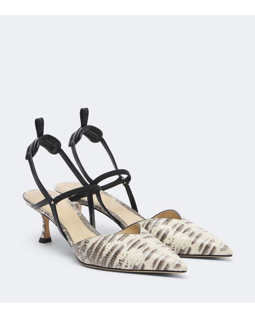 Fendi Metallic Colibri Snake-Effect Leather Slingback Pumps