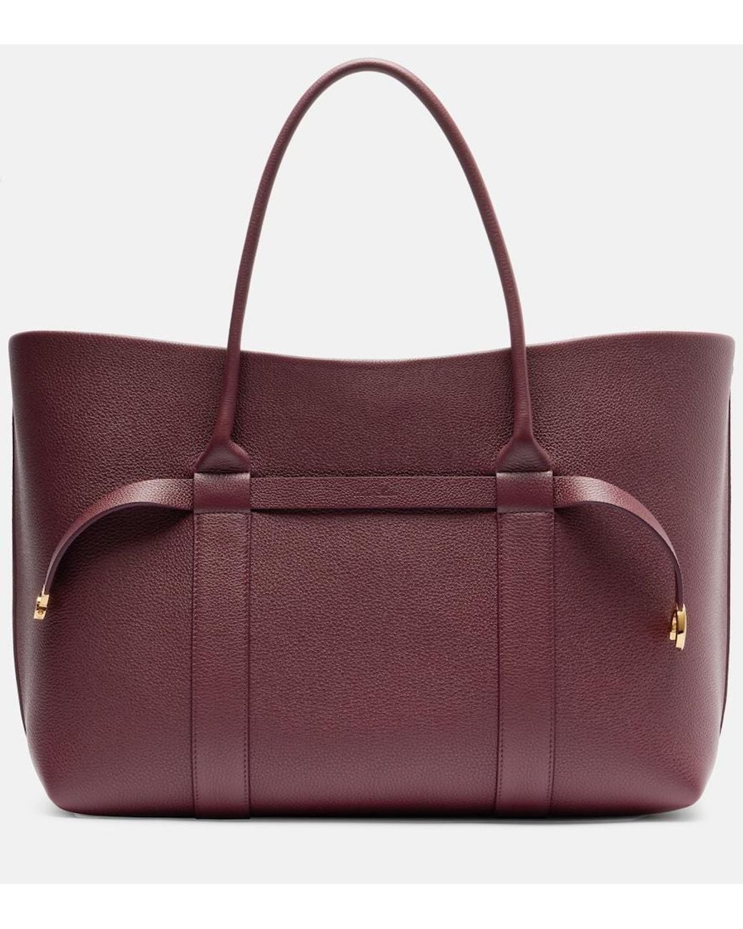 Loro Piana Purple Ghiera Large Leather Tote Bag