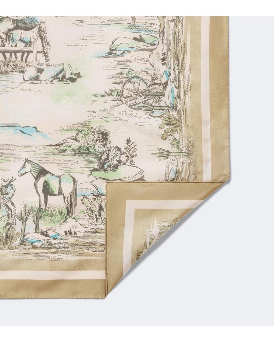 ALÉMAIS Metallic Scout Printed Silk Scarf