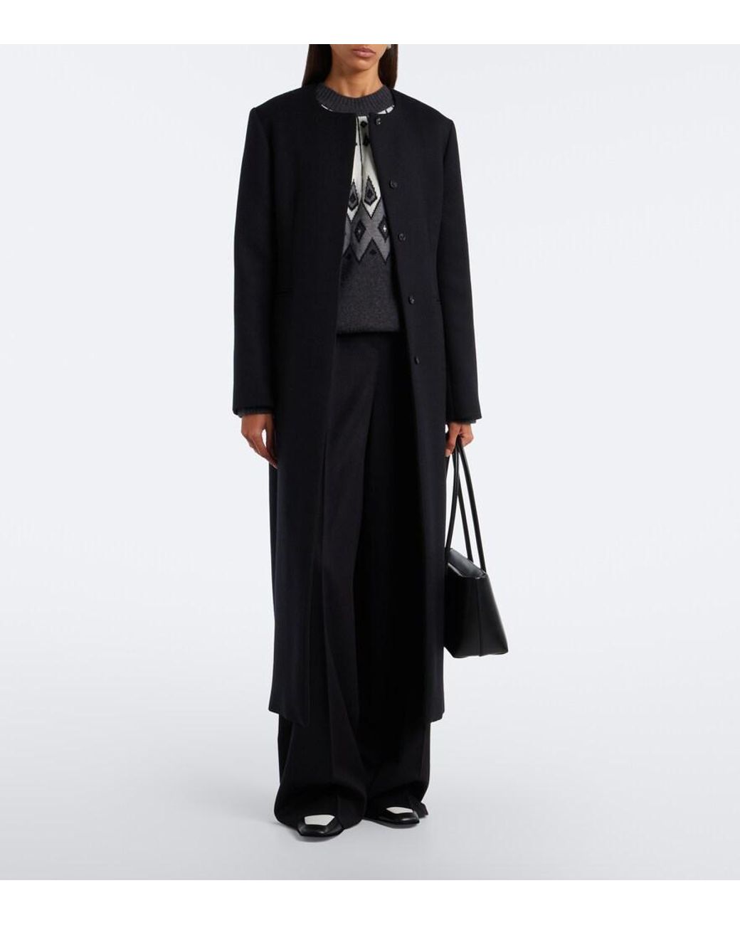 Loulou de Saison Gray Hans Jacquard Cashmere Sweater