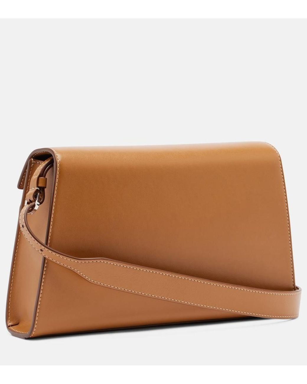 SAVETTE Brown Symmetry Leather Shoulder Bag