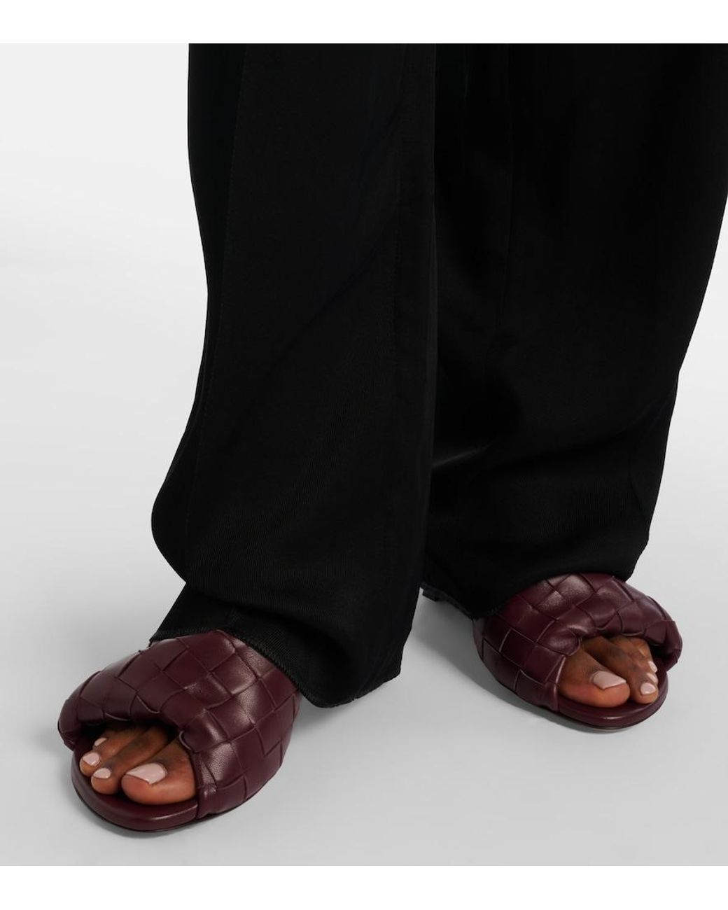 Bottega Veneta Brown Blink 80 Intrecciato Leather Mules