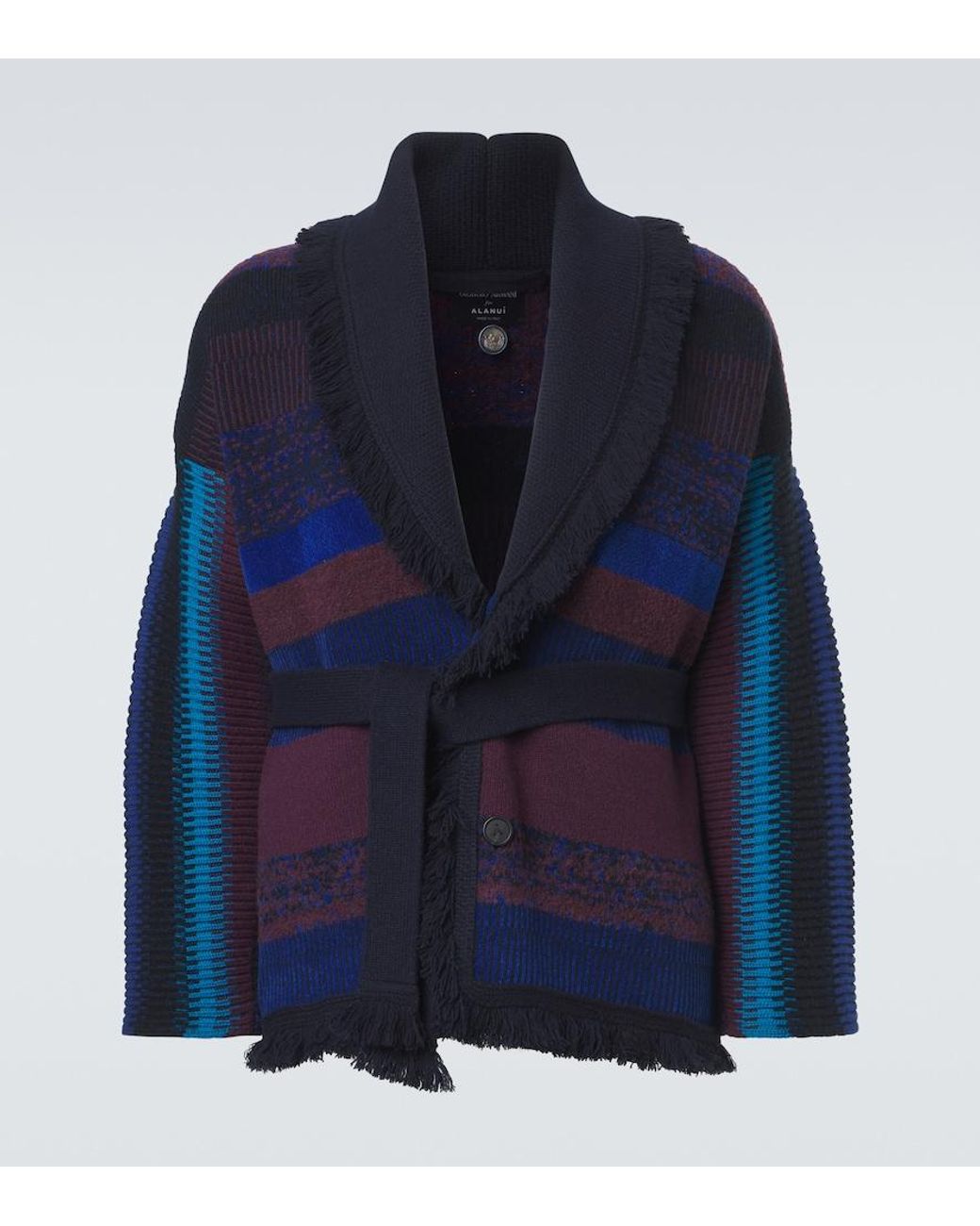 Giorgio Armani Blue X Alanui Cashmere-Blend Cardigan for men