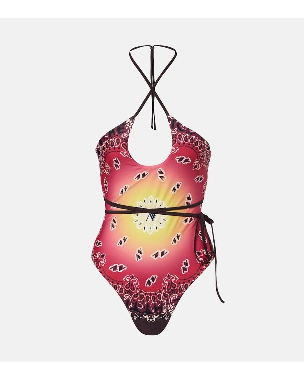 The Attico Pink Printed Swimsuit