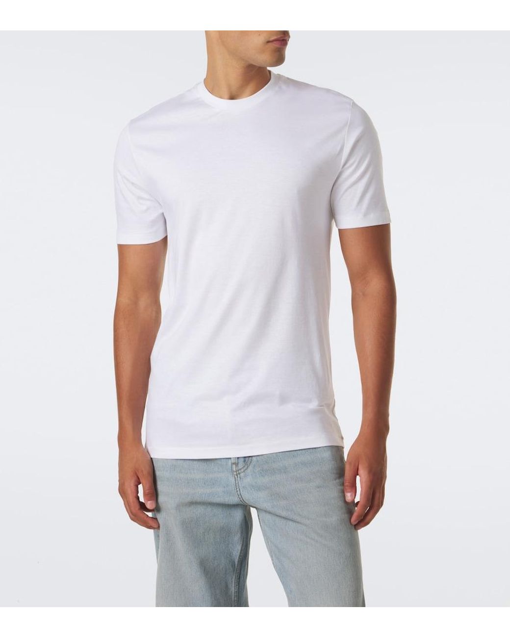 Zimmerli of Switzerland White Cotton Jersey T-Shirt for men