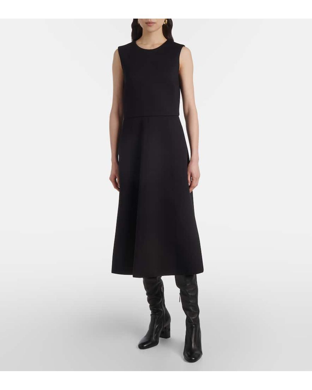 Max Mara Black Zigote Jersey Midi Dress
