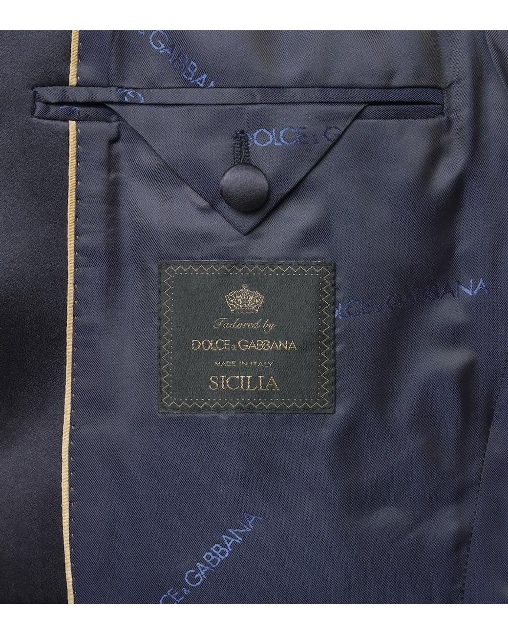 Dolce & Gabbana Blue Wool And Silk-Blend Tuxedo for men