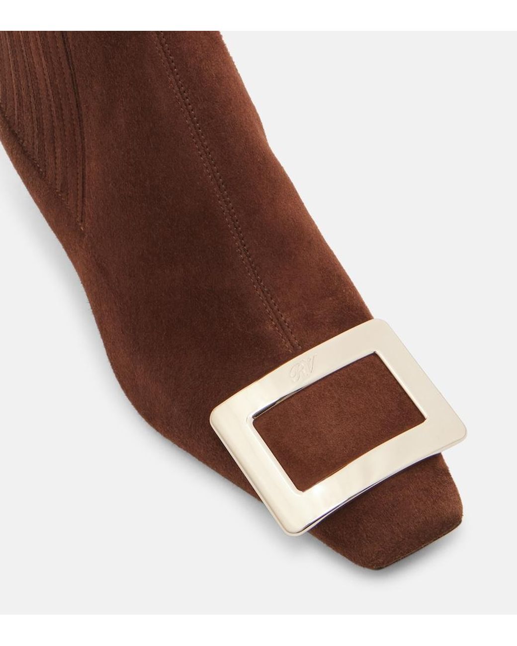 Roger Vivier Brown Belle Vivier 45 Suede Ankle Boots