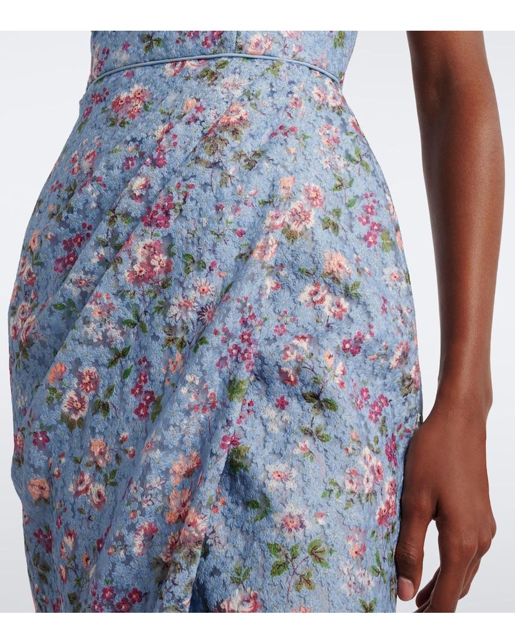 Markarian Blue Marla Floral Lace Bustier Dress