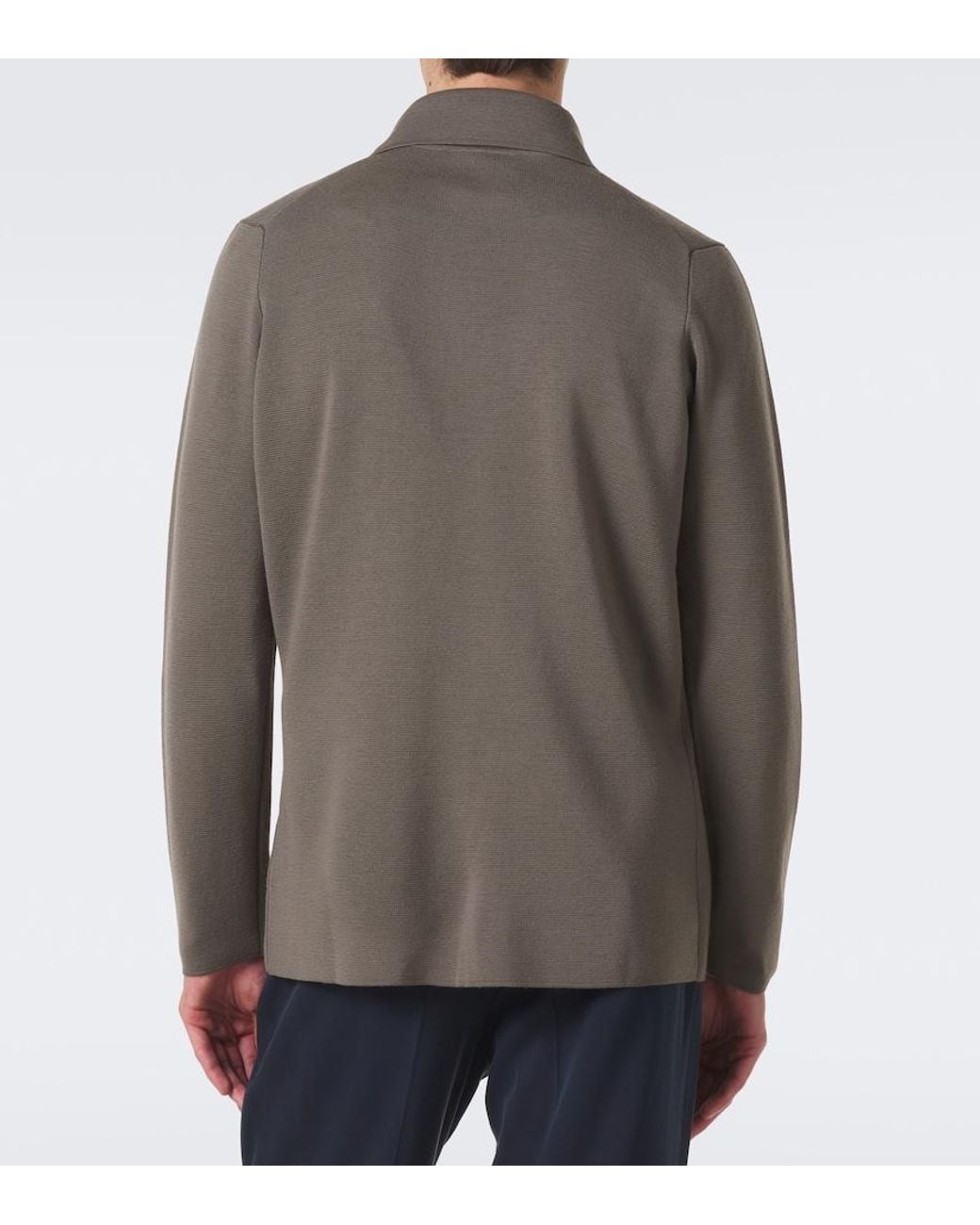 Thom Sweeney Brown Knitted Wool Blazer for men