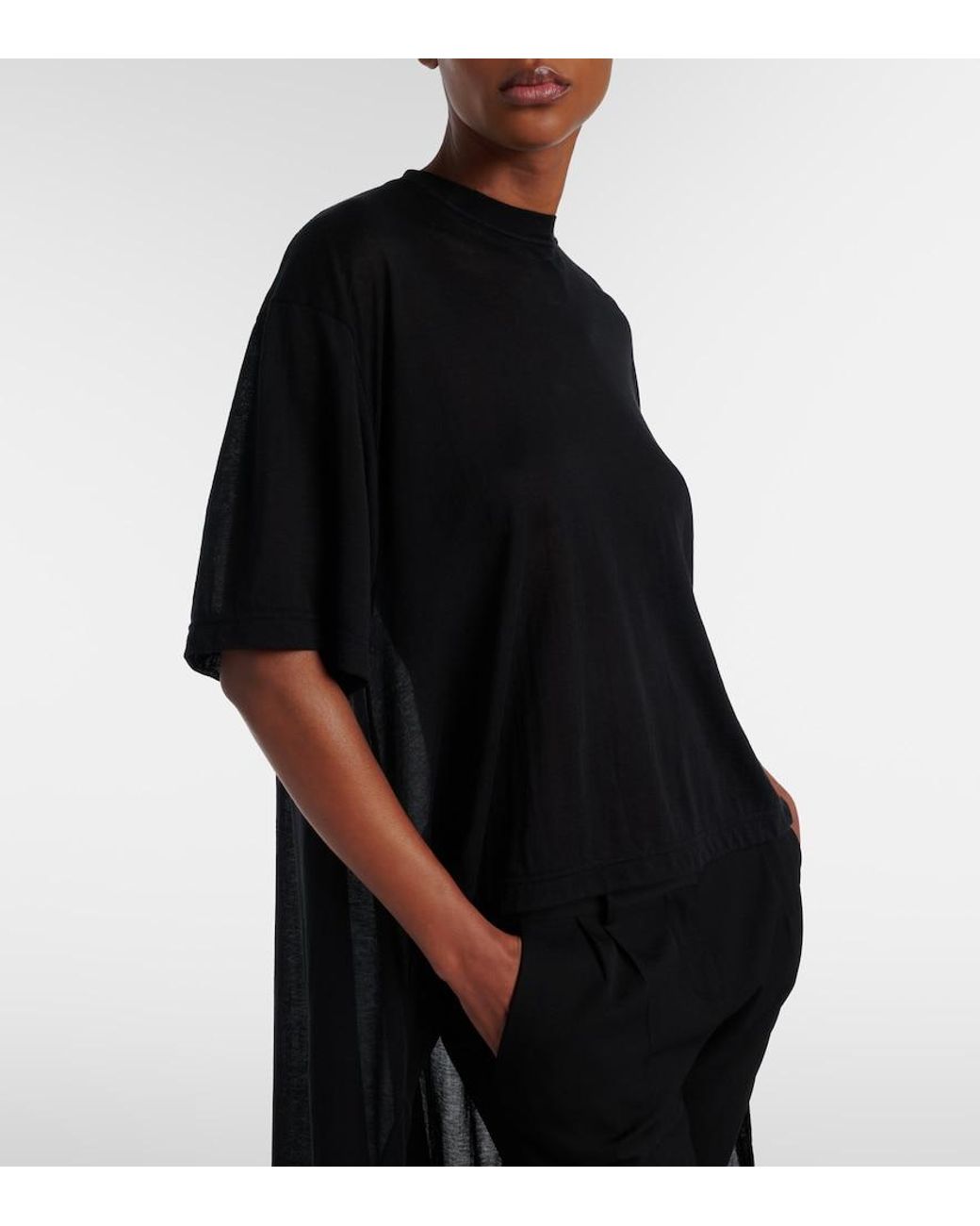 Balenciaga Black T-Shirt Aus Baumwoll-Jersey